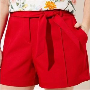 LOFT Ann Taylor Red Dressy Shorts
With Tie Belt Size 10
